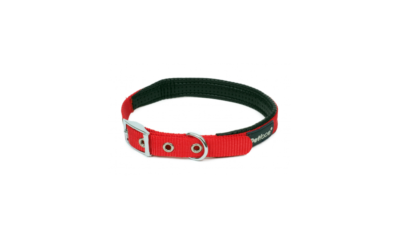 Petface Padded Nylon Dog Collar Red MED