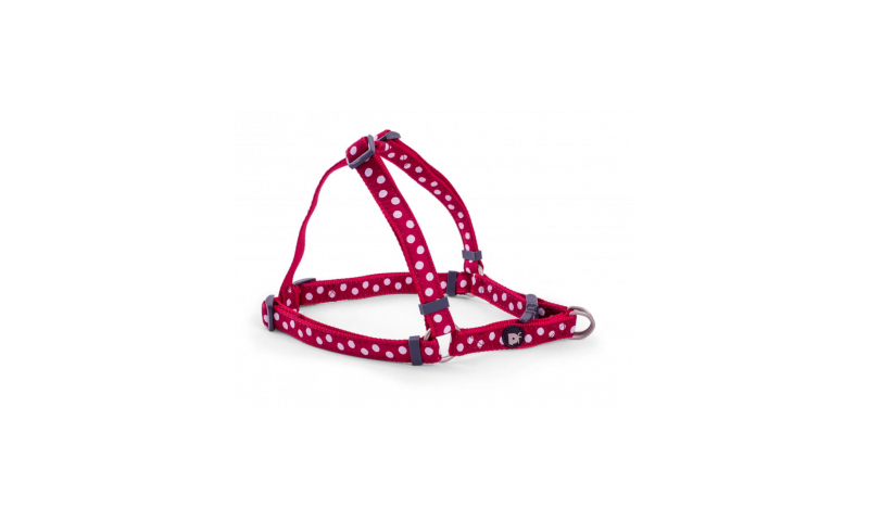 Petface Cherry/White Dog Harness MED