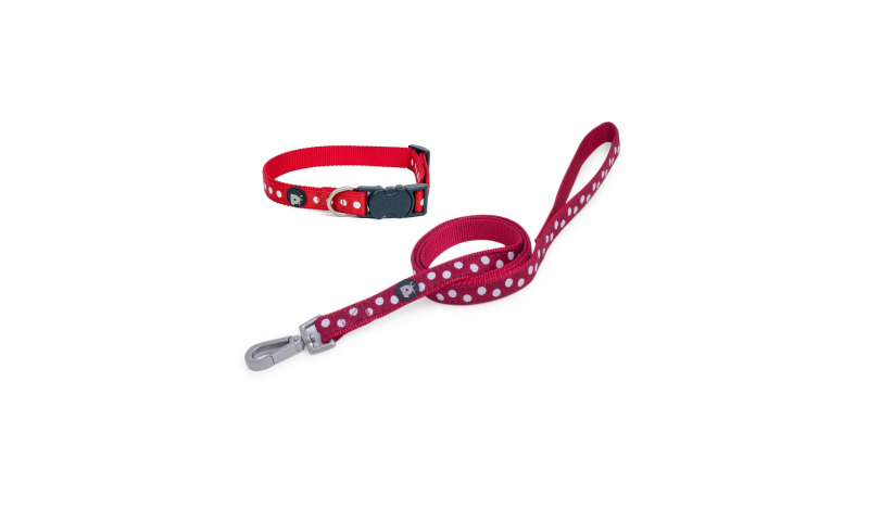 Petface Red/White Dog Collar SML